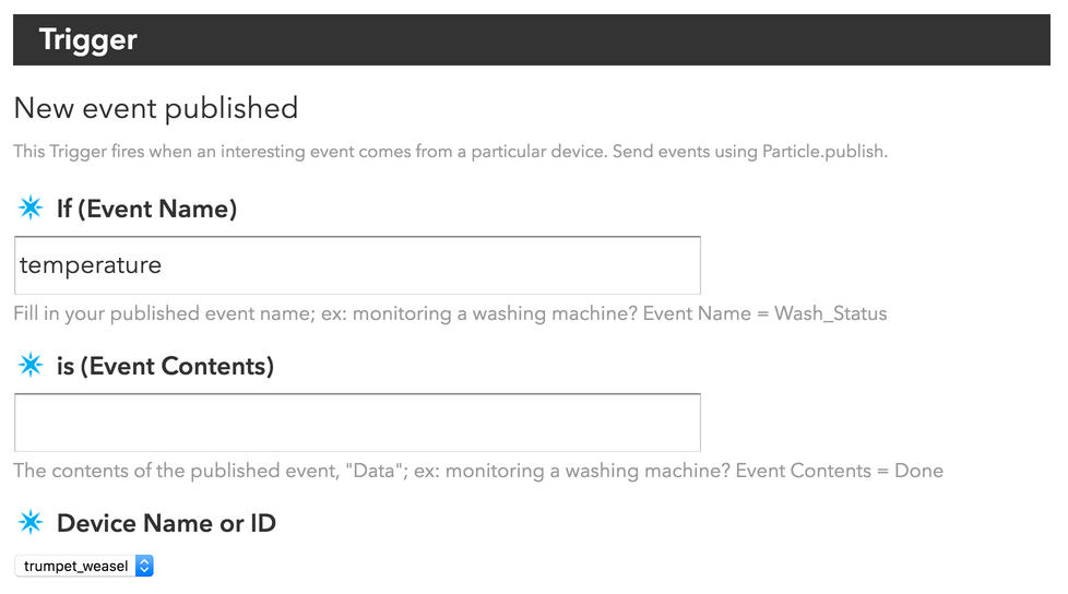 IFTTT settings page