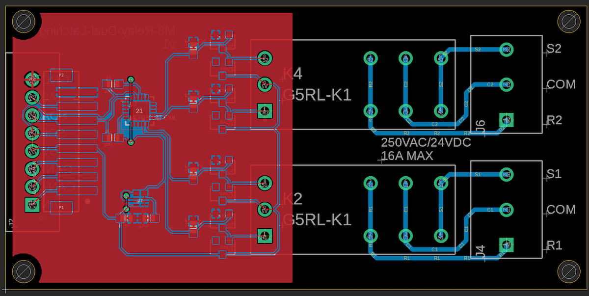 Dual Latching Relay Board Layout