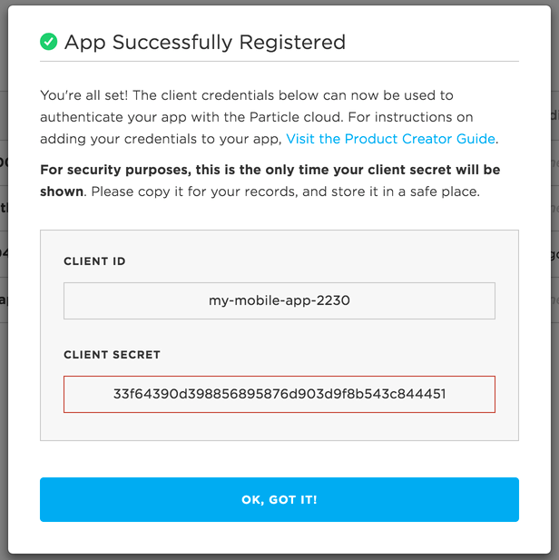 Create Mobile OAuth Client