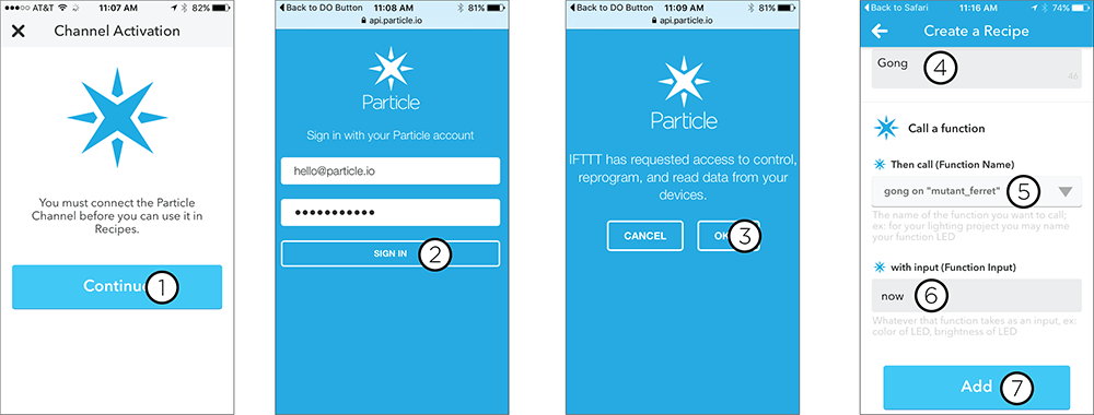 Connect Particle to IFTTT
