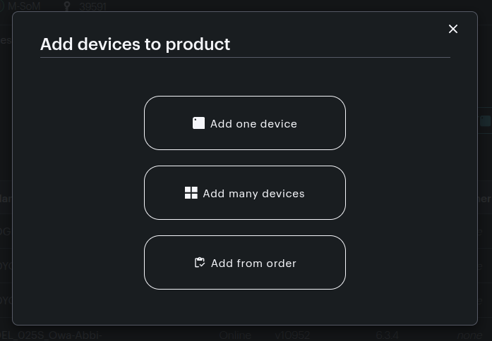Add devices with order