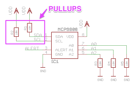 Schematic with pull-ups