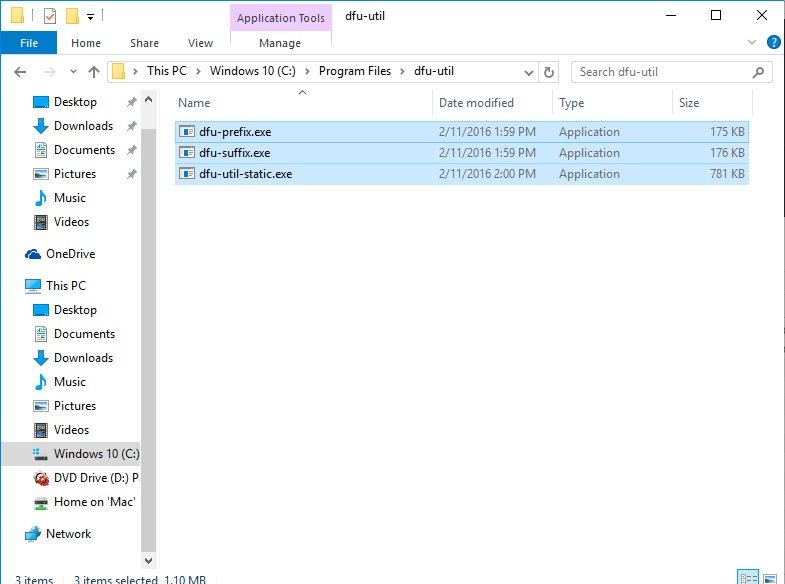 Copy DFU files