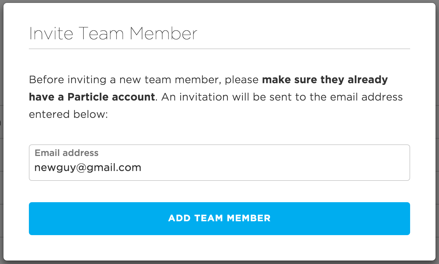 Invite team member