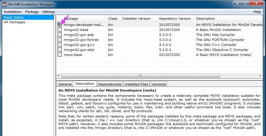 download curl devel mingw make