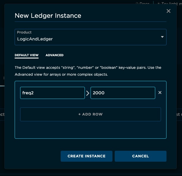 Product instance form