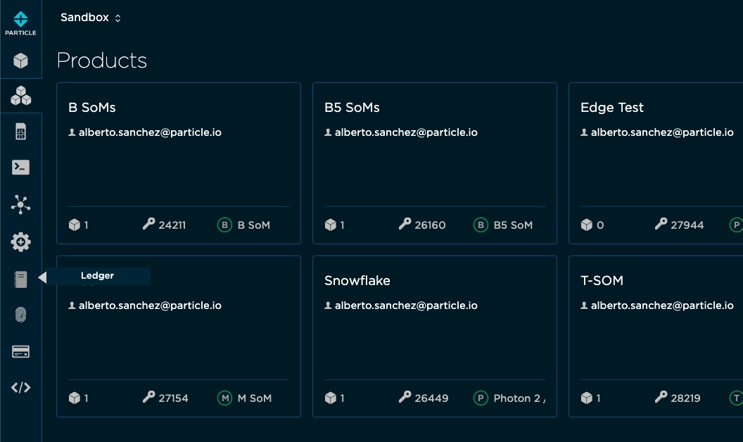 Ledger icon location