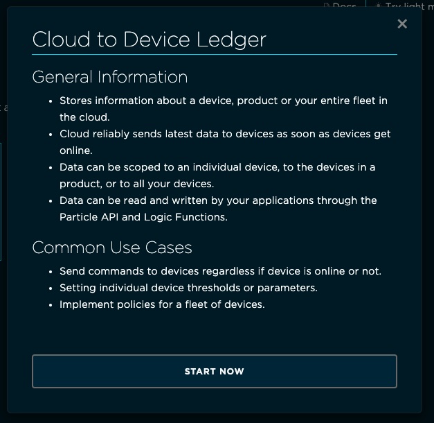 Ledger creation popup