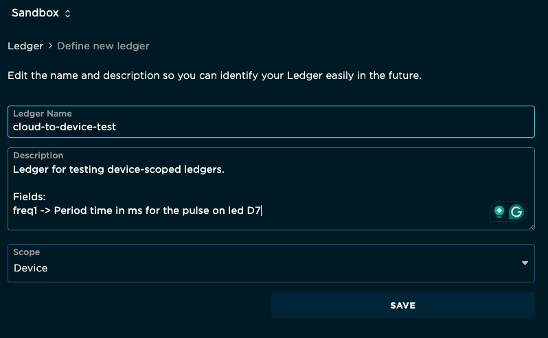 Ledger form