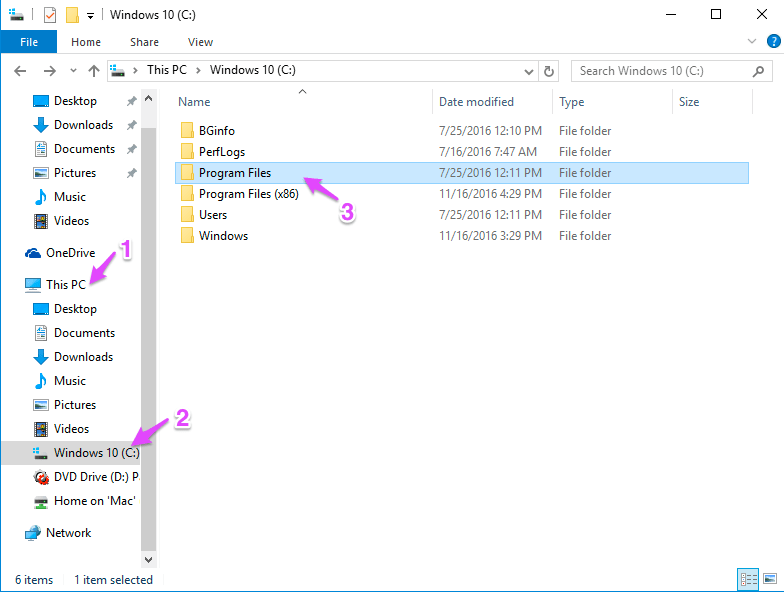Create folder in program files