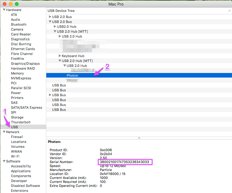 USB Serial Number - Mac