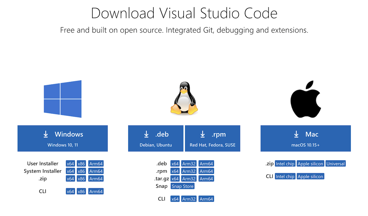 Installing Visual Studio on Windows, Mac, and Linux