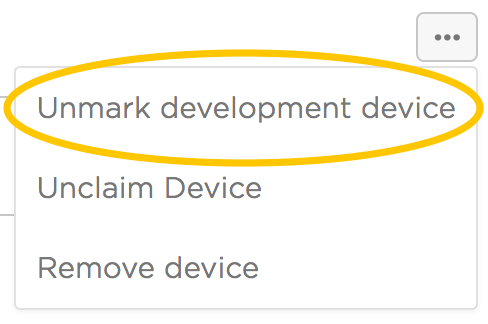 Unmark development device